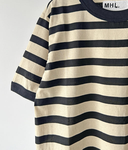 MHL./COTTON LINEN STRIPE JERSEY SS WOMENS (NATURAL)