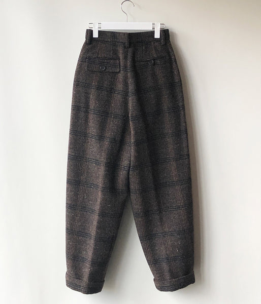FUMIKA_UCHIDA/Plaid Nep Tweed/DAD PANTS(OLVBRN×CHARCOAL/size34)