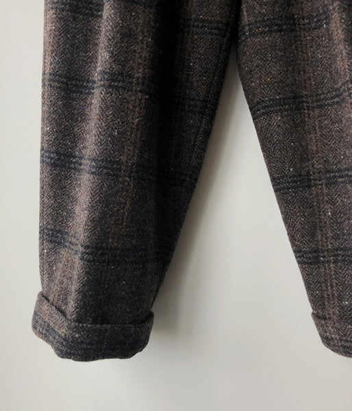 FUMIKA_UCHIDA/Plaid Nep Tweed/DAD PANTS(OLVBRN×CHARCOAL/size34)