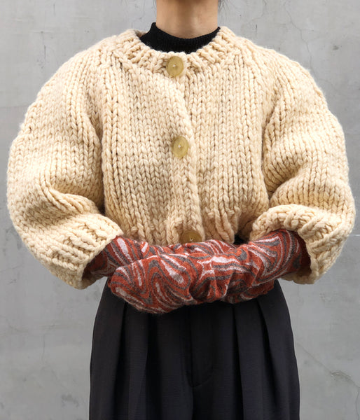 FUMIKA_UCHIDA/MOHAIR GEOMETRY SOCKS(APRICOTORANGE)