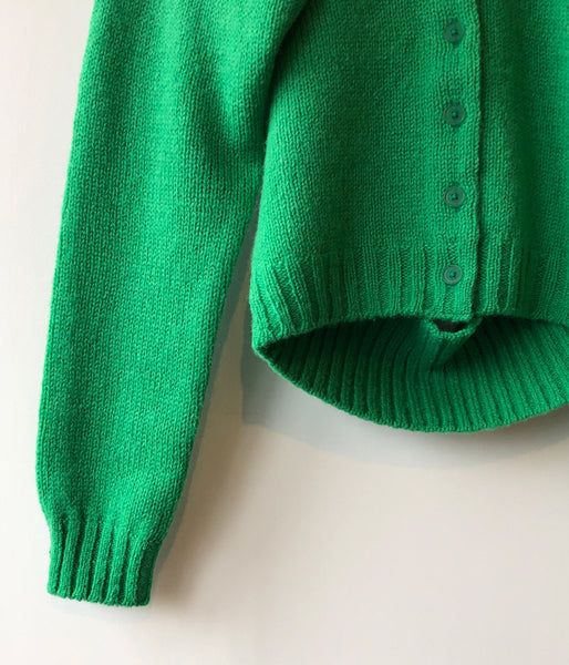 FUMIKA_UCHIDA/7G Shetland/SEPARATE-SLEEVE CARDIGAN(SPINACH)