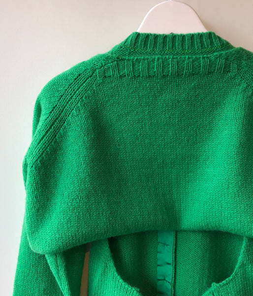 FUMIKA_UCHIDA/7G Shetland/SEPARATE-SLEEVE CARDIGAN(SPINACH)