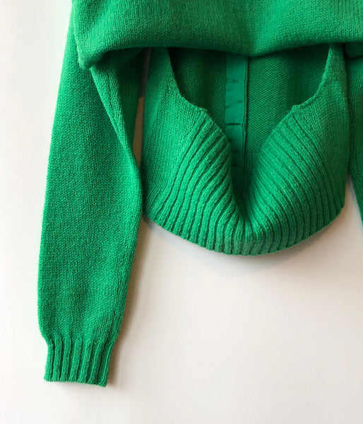 FUMIKA_UCHIDA/7G Shetland/SEPARATE-SLEEVE CARDIGAN(SPINACH)