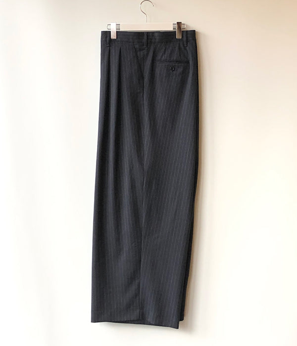 FUMIKA_UCHIDA/Thin 2Types Pinstriped/SIDE-FRONT SLACKS(THIN stripes/WH