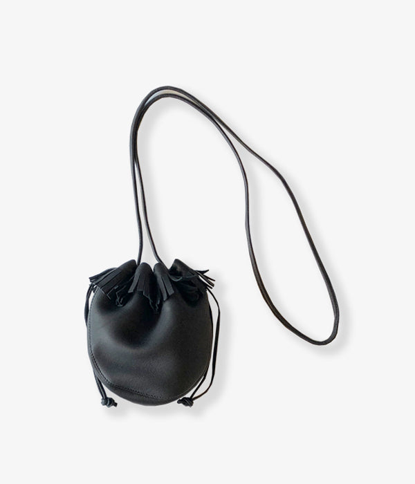 Aeta/DEER LEATHER FRINGE SHOULDER POUCH XS(BLACK)