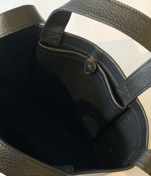 Aeta/PEBBLE GRAIN LEATHER SHOULDER TOTE S(BLACK)