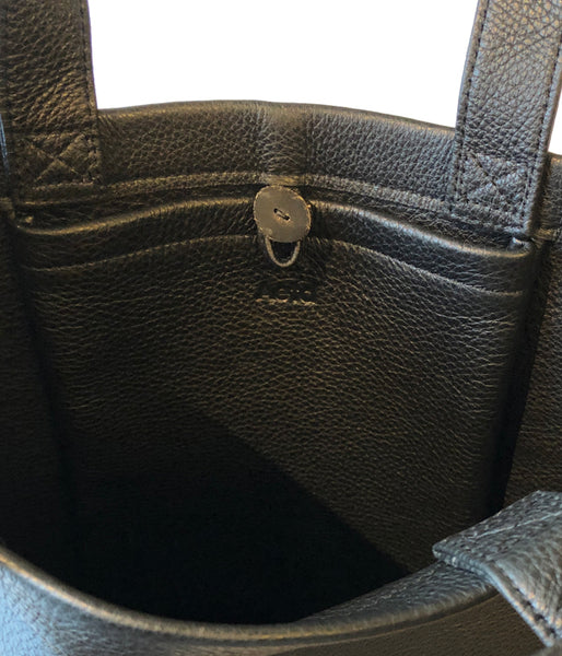 Aeta/PEBBLE GRAIN LEATHER SHOULDER TOTE S(BLACK)