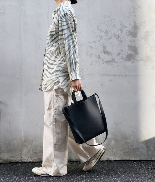 Aeta/PEBBLE GRAIN LEATHER SHOULDER TOTE S(BLACK)