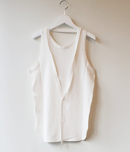 FUMIKA_UCHIDA/DOUBLE NECK NO-SLEEVE TANKTOP(WHITE)