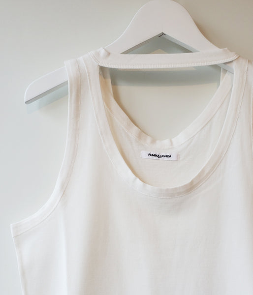 FUMIKA_UCHIDA/DOUBLE NECK NO-SLEEVE TANKTOP(WHITE)