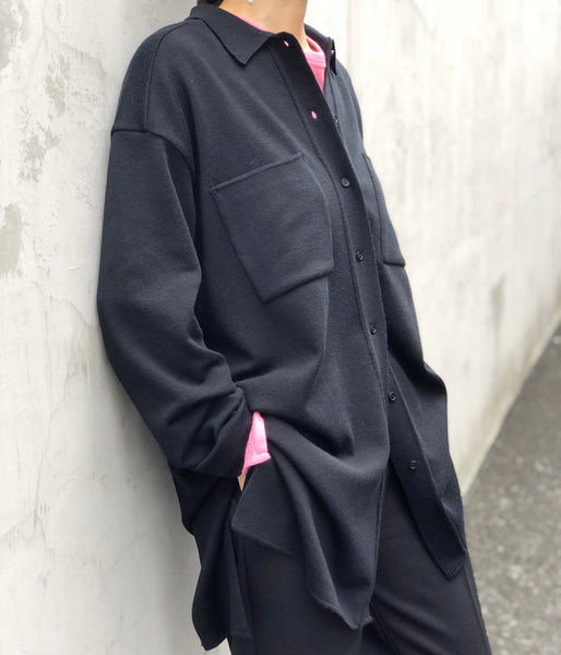 TAN/OVERSIZE SHIRTS(BLACK)