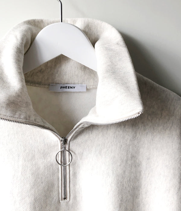 PHEENY/ATHLETIC FLEECE HALF ZIP P/O(OATMEAL)