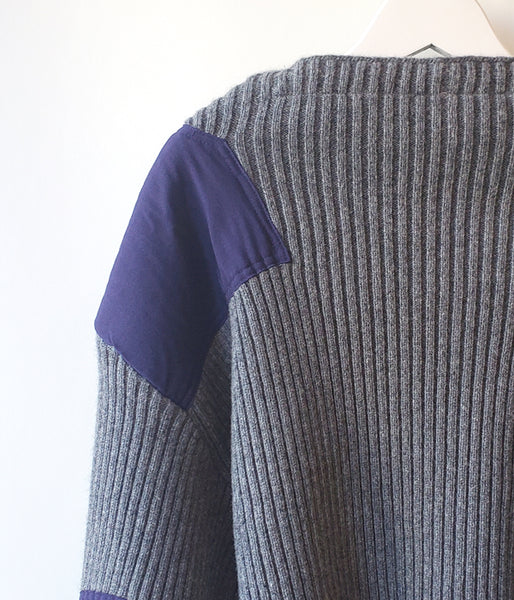 FUMIKA_UCHIDA/RIB KNIT PATCHED CROPPED SWEATER(L.GREY)