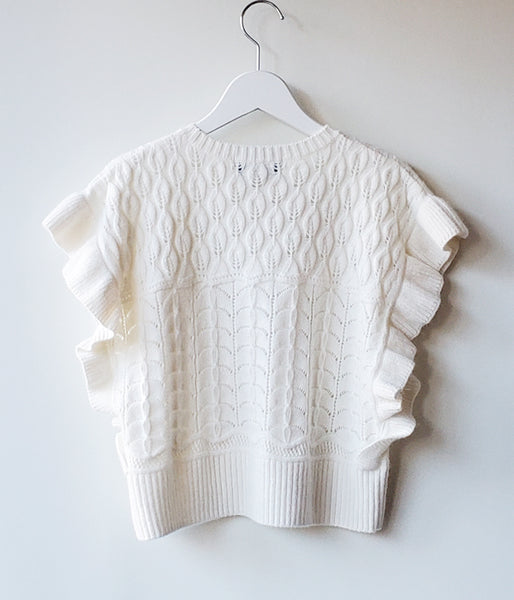 WRYHT/LACE PETTICOAT PATTERN TINY VEST(RAW WHITE)