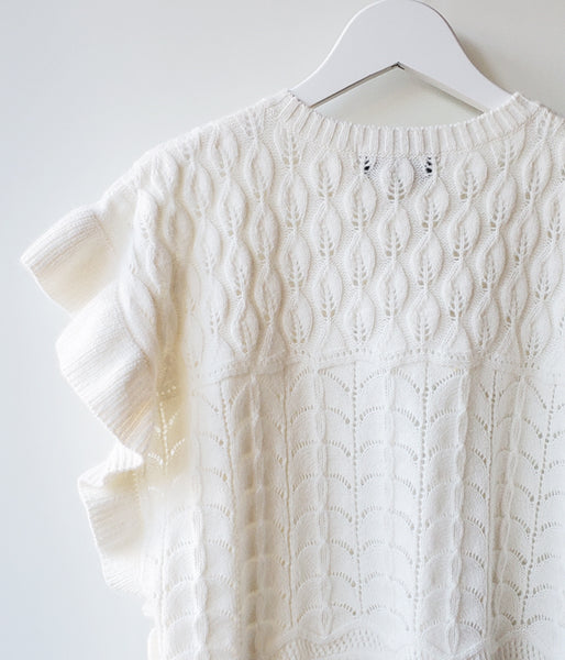 WRYHT/LACE PETTICOAT PATTERN TINY VEST(RAW WHITE)