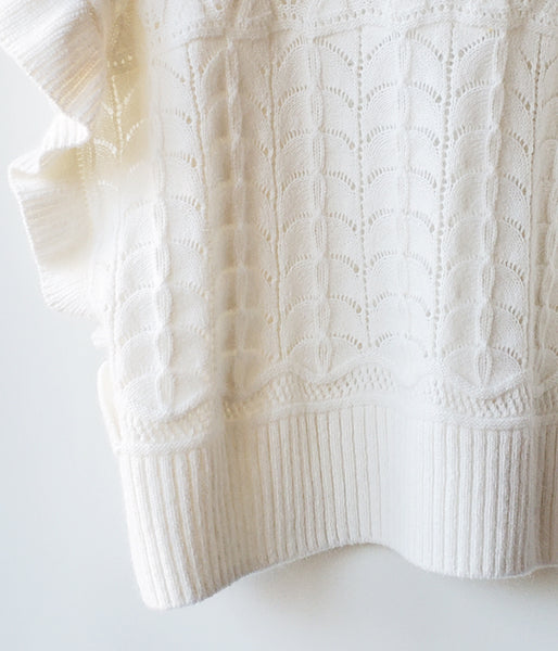 WRYHT/LACE PETTICOAT PATTERN TINY VEST(RAW WHITE)