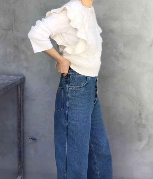 WRYHT/LACE PETTICOAT PATTERN TINY VEST(RAW WHITE)