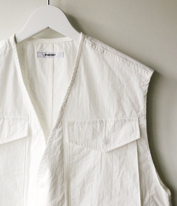 PHEENY/COTTON NYLON DUMP FIELD JACKET VEST(WHITE)