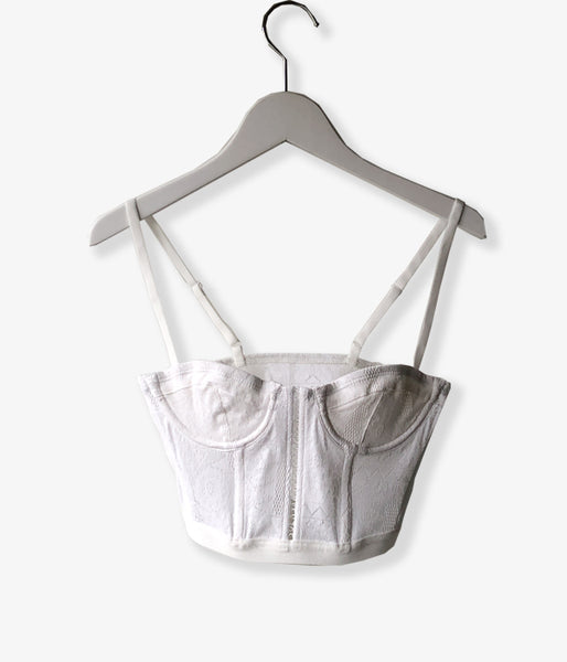 FUMIKA_UCHIDA/STRETCH LACE BUSTIER(WHITE)