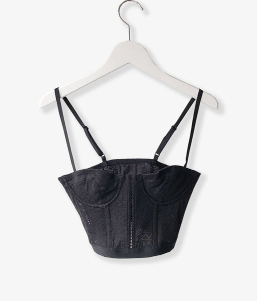 FUMIKA_UCHIDA/STRETCH LACE BUSTIER(BLACK)