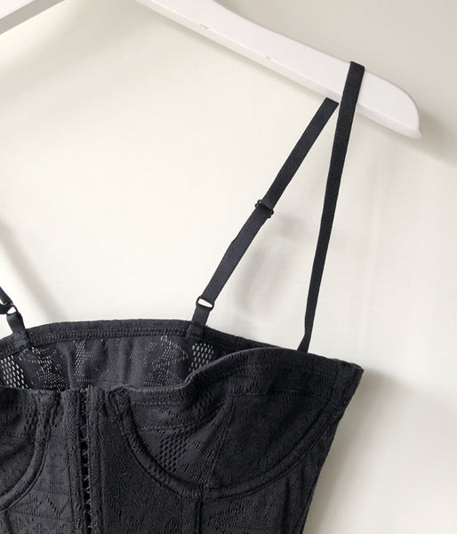 FUMIKA_UCHIDA/STRETCH LACE BUSTIER(BLACK)