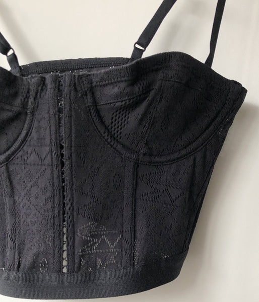 FUMIKA_UCHIDA/STRETCH LACE BUSTIER(BLACK)