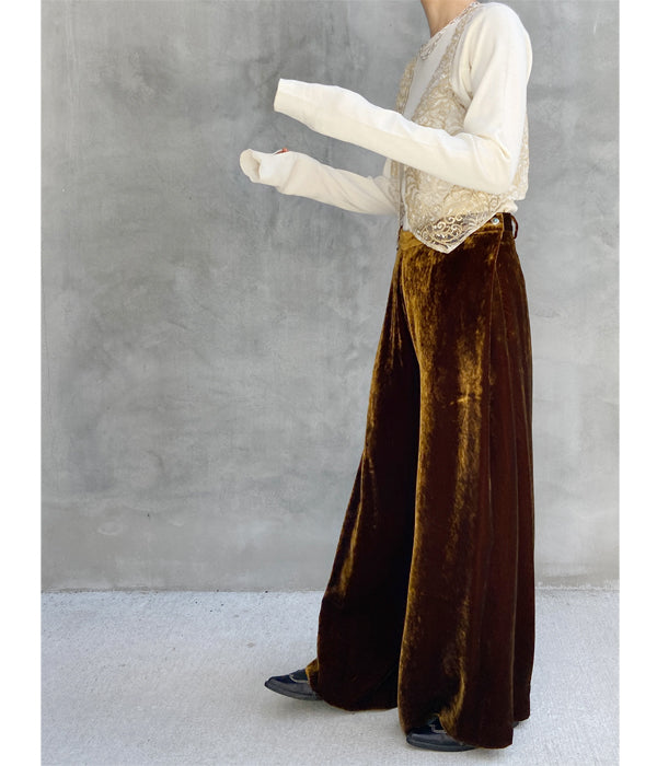 nowos/VELOUR PANTS(BROWN)