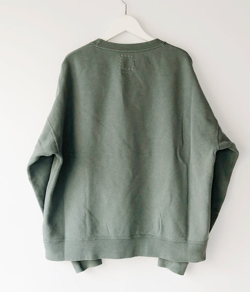 visvim/JUMBO SB SWEAT L/S DMGD (U.D.) (GREEN)