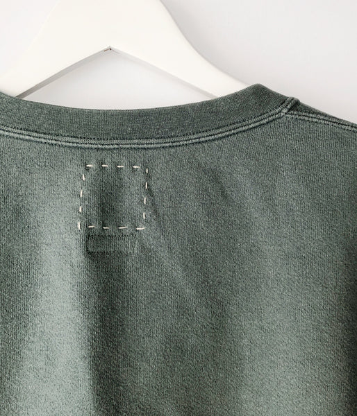 visvim/JUMBO SB SWEAT L/S DMGD (U.D.) (GREEN)