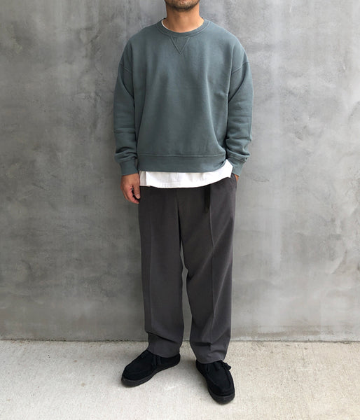 visvim/JUMBO SB SWEAT L/S DMGD (U.D.) (GREEN)