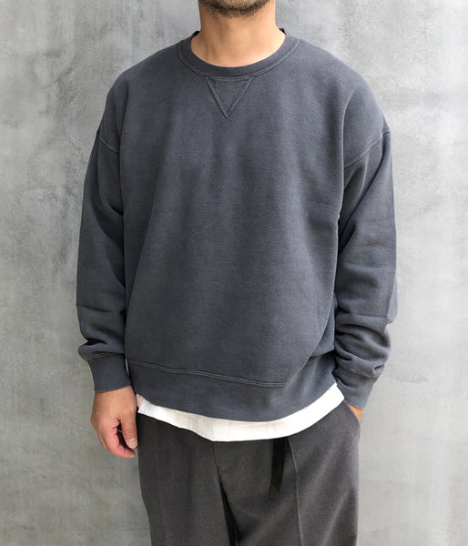 visvim/JUMBO SB SWEAT L/S DMGD (U.D.) (BLACK)