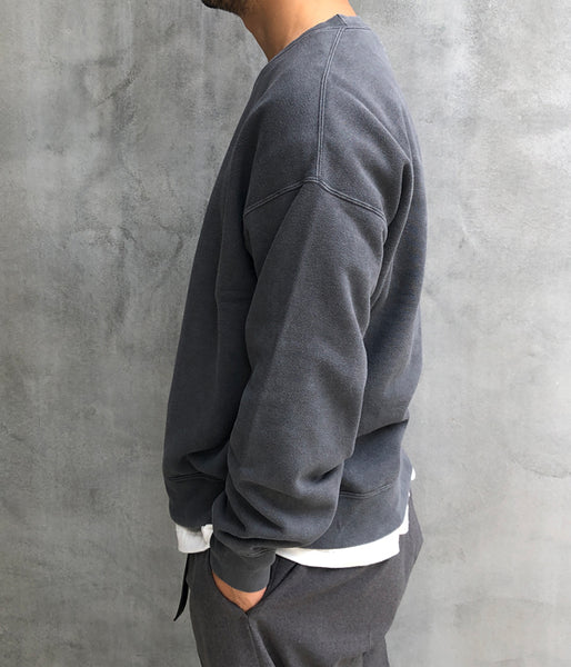 visvim/JUMBO SB SWEAT L/S DMGD (U.D.) (BLACK)