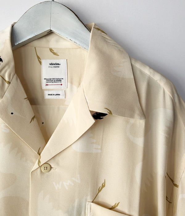 フラワーB ブルーグレイ VISVIM CROSBY SHIRT S/S HIKAKU IVORY 4