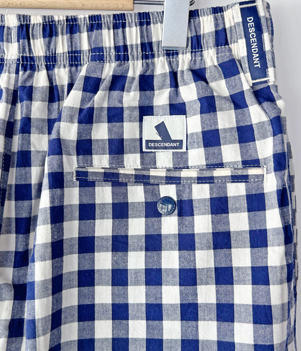 DESCENDANT/SHORE GINGHAM SHORTS (BLUE)