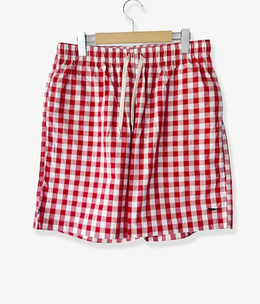 DESCENDANT/SHORE GINGHAM SHORTS (RED)