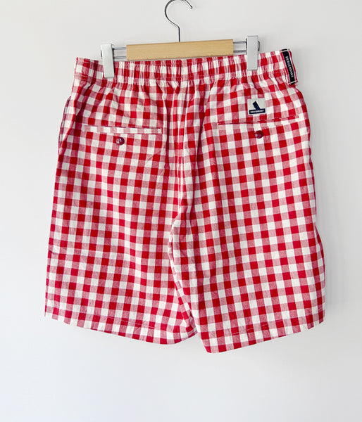 DESCENDANT/SHORE GINGHAM SHORTS (RED)