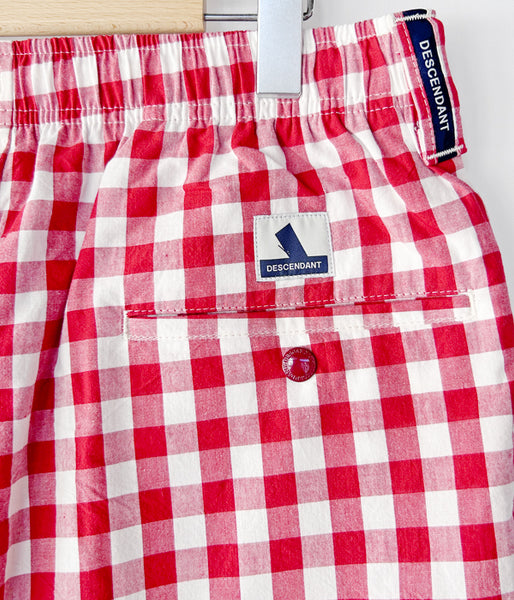 DESCENDANT/SHORE GINGHAM SHORTS (RED)