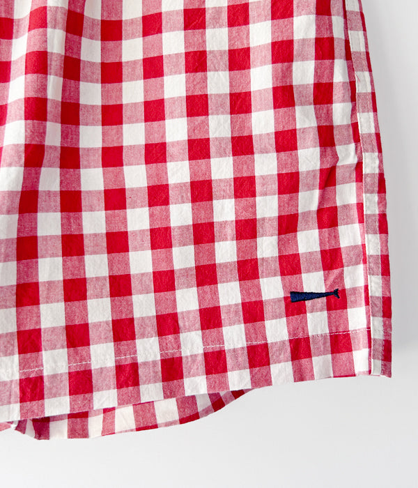 DESCENDANT/SHORE GINGHAM SHORTS (RED)