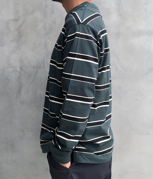 MHL./OUTLINE STRIPE JERSEY LS (DARK GREEN)