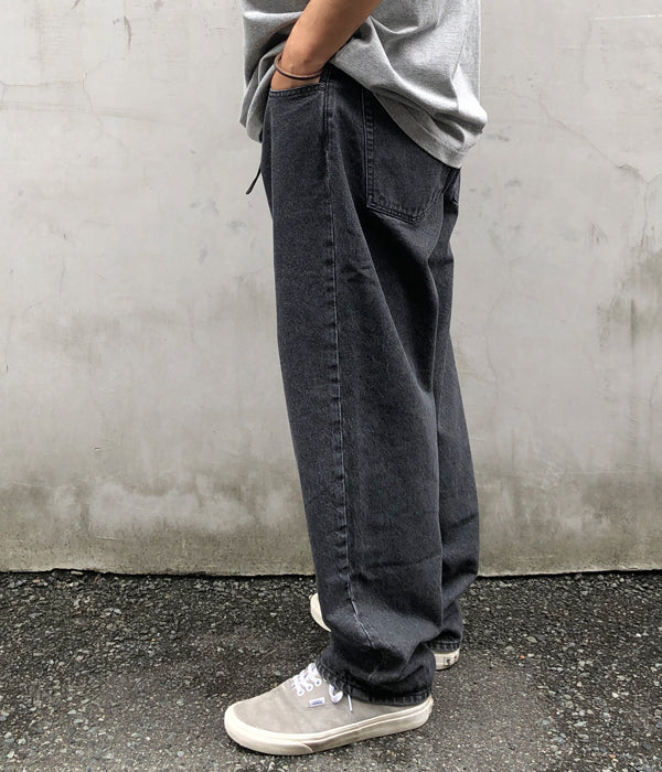 DESCENDANT/1995 DENIM TROUSERS BAGGY (BLACK)