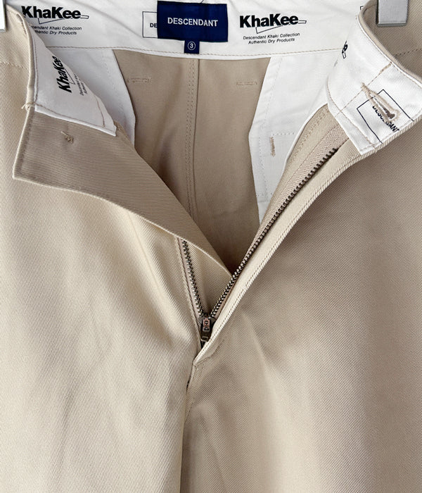 DESCENDANT/DC-6 ORGANIC COTTON TWILL TROUSERS (KhaKee)