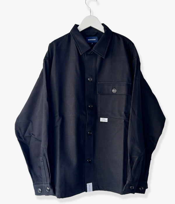 DESCENDANT/BRONSON ORGANIC COTTON TWILL LS SHIRT (BLACK)