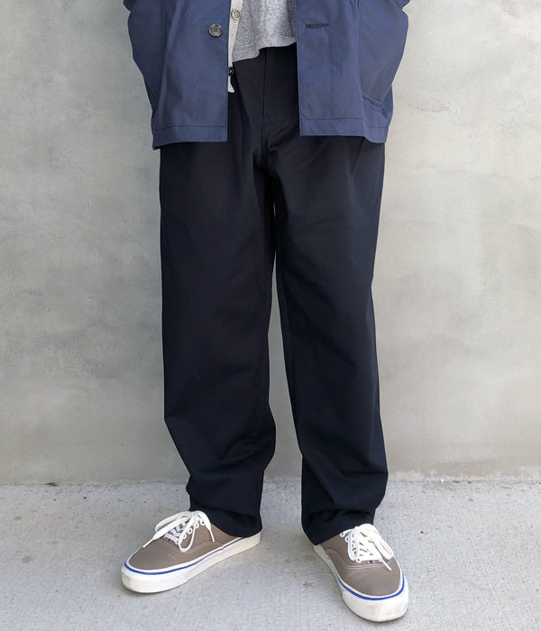 DESCENDANT/DC-3 ORGANIC COTTON TWILL TROUSERS (NAVY)