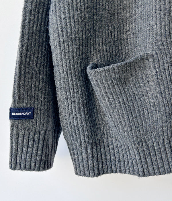 トップス descendant nurse knit cardigan DESCENDANT/NURSE KNIT CARDIGAN (BLACK)