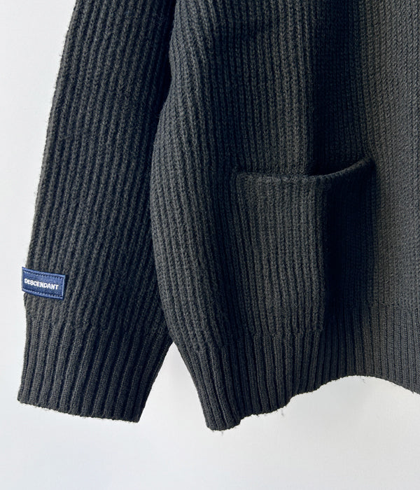 DESCENDANT/NURSE KNIT CARDIGAN (BLACK)