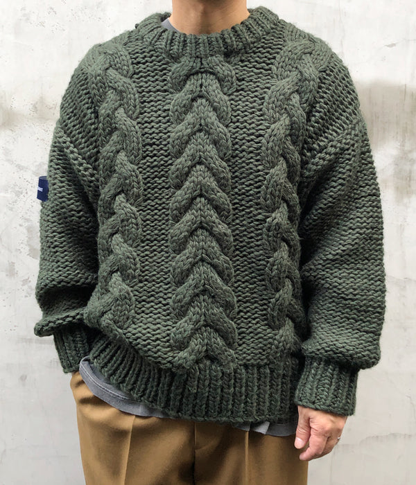 DECSENDANT　MAIN NOT CABLE KNIT　サイズ1 DESCENDANT/MAIN NOT CABLE KNIT (GREEN)