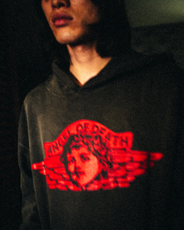 SAINT MICHAEL/HOODIE/ANGEL/BLACK