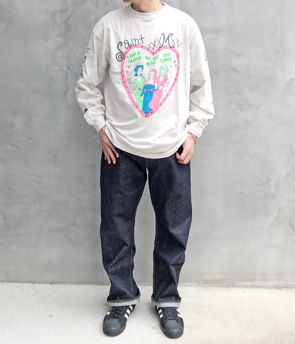 SAINT MICHAEL/LS TEE/PINK HEART/WHITE