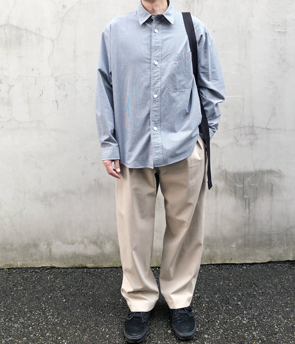 MHL./TINY GINGHAM COTTON SHIRT (BLUE)