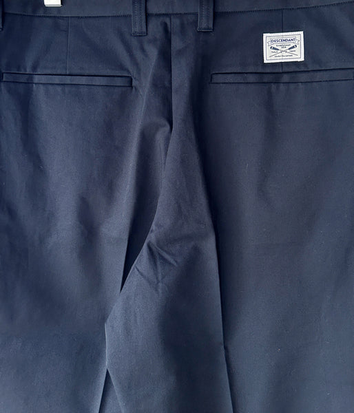 DESCENDANT/DC-6 GDT TWILL TROUSERS (NAVY)